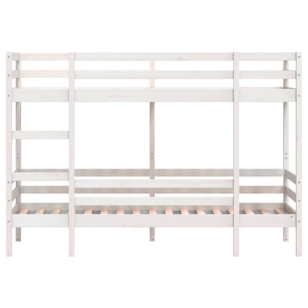White Solid Pine Bunk Bed Frame 75x190 cm - Small Single