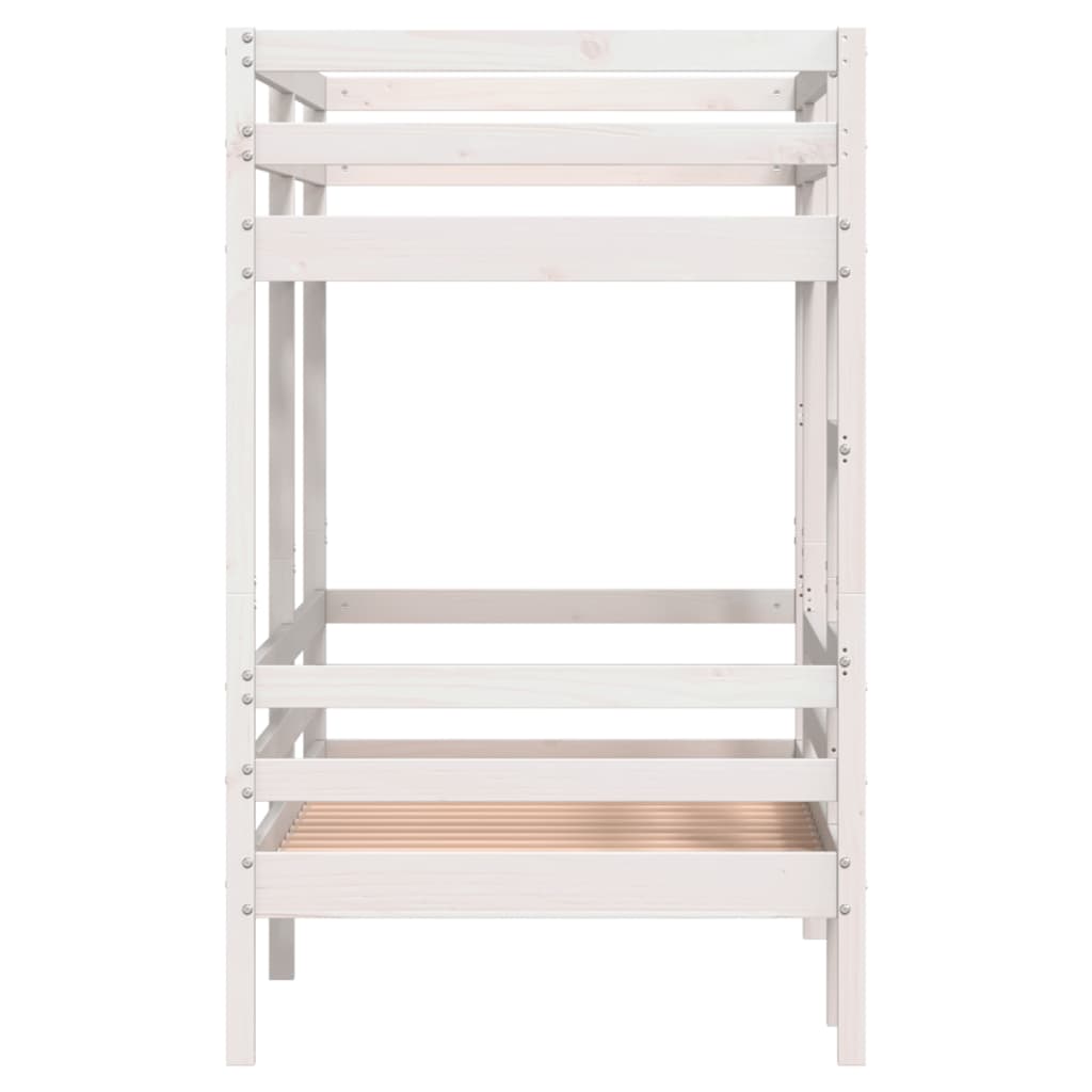 White Solid Pine Bunk Bed Frame 75x190 cm - Small Single