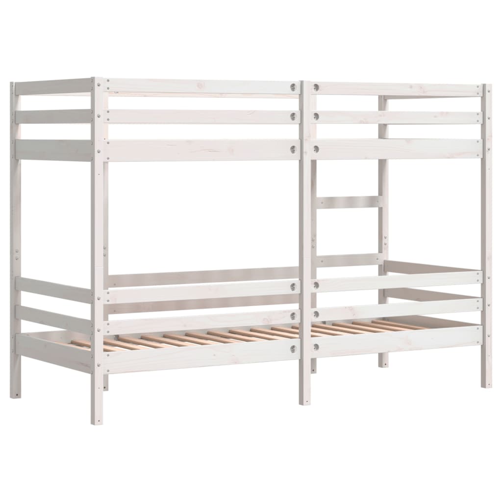 White Solid Pine Bunk Bed Frame 75x190 cm - Small Single