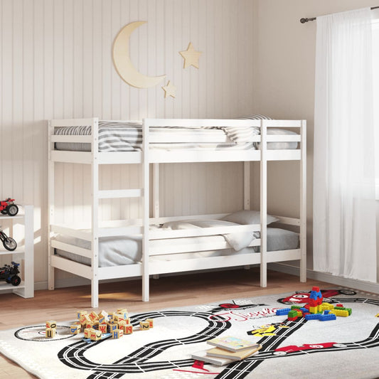 White Solid Pine Bunk Bed Frame 75x190 cm - Small Single
