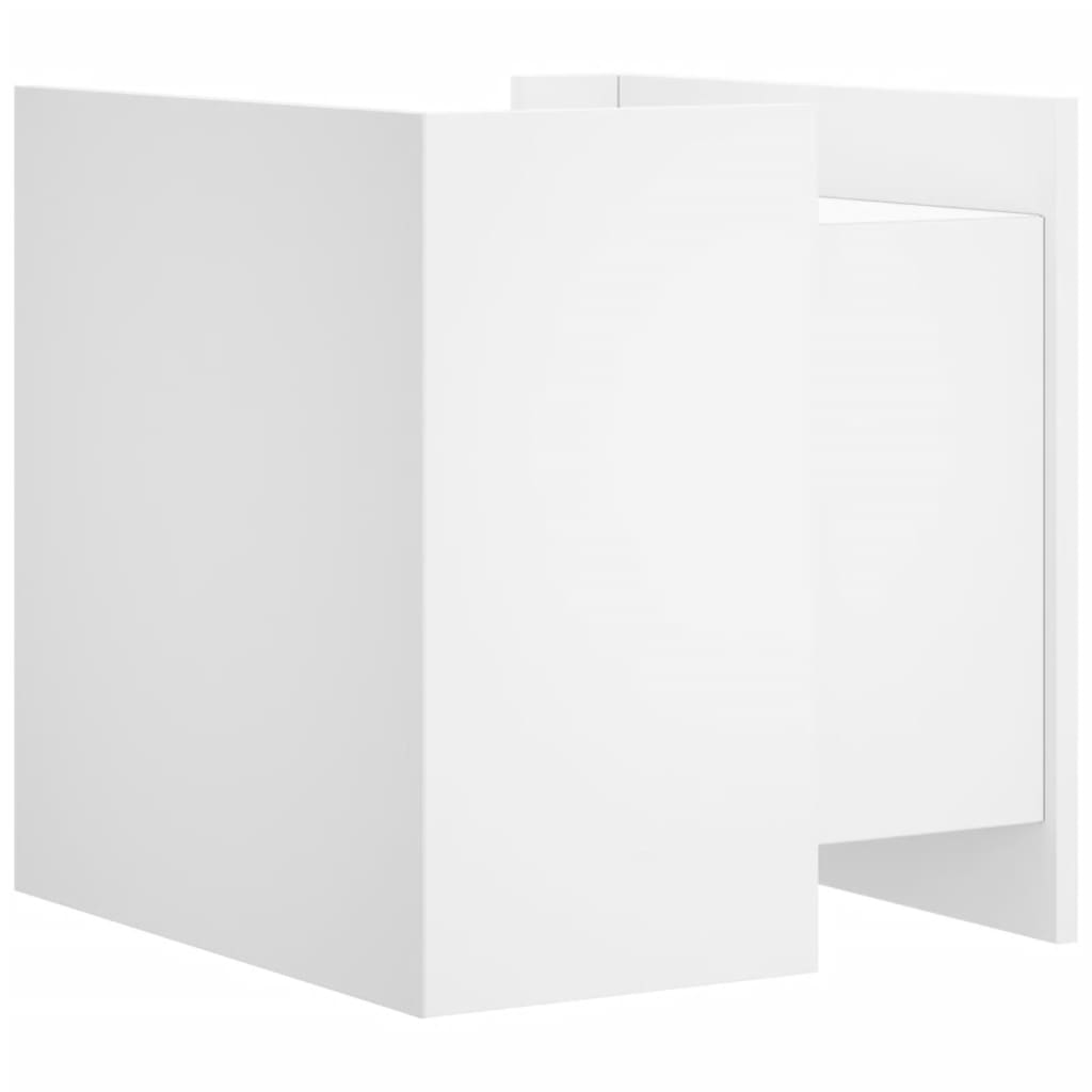 Sleek White Bedside Cabinet 45x50x50 cm - Engineered Wood Design