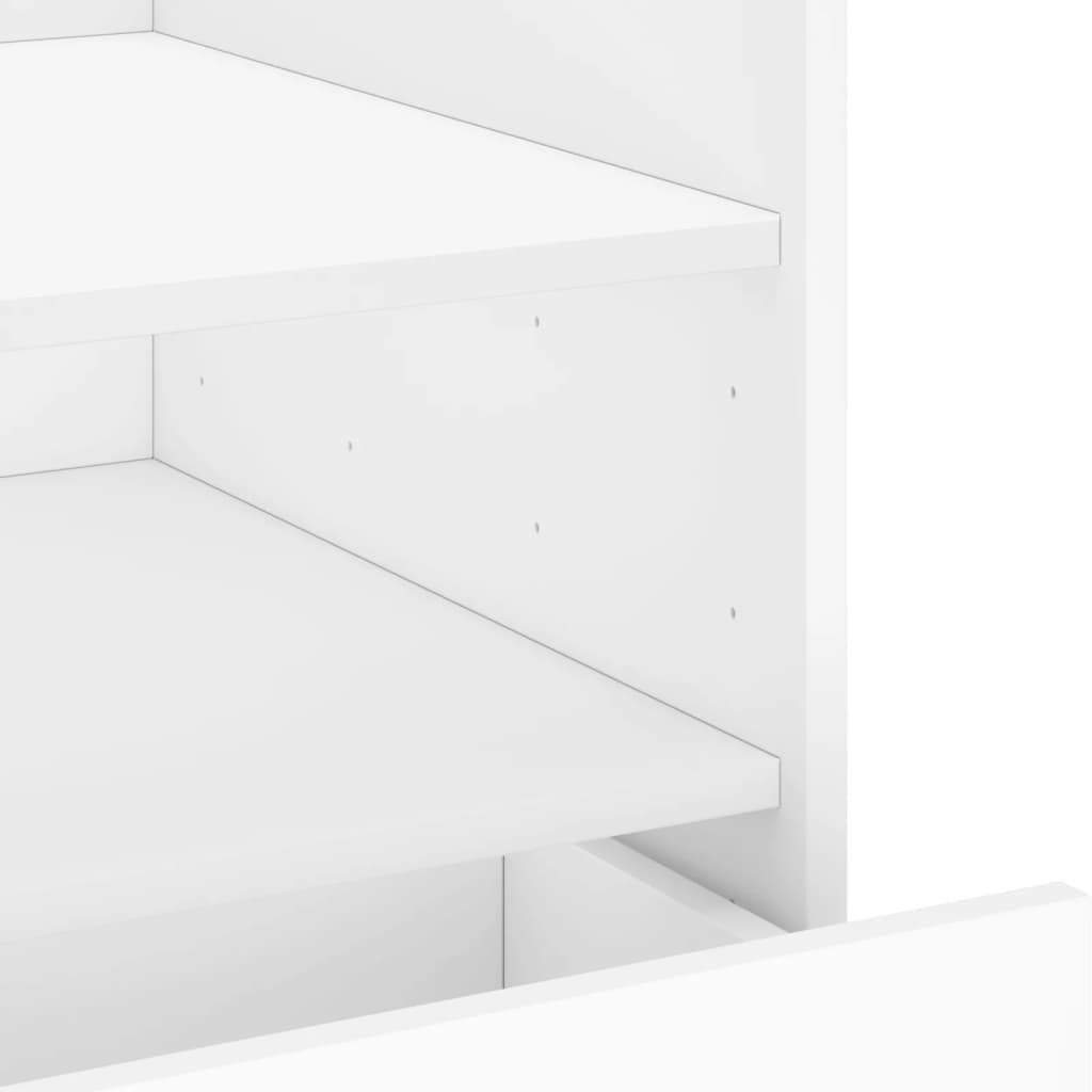 Sleek White Bedside Cabinet 45x50x50 cm - Engineered Wood Design