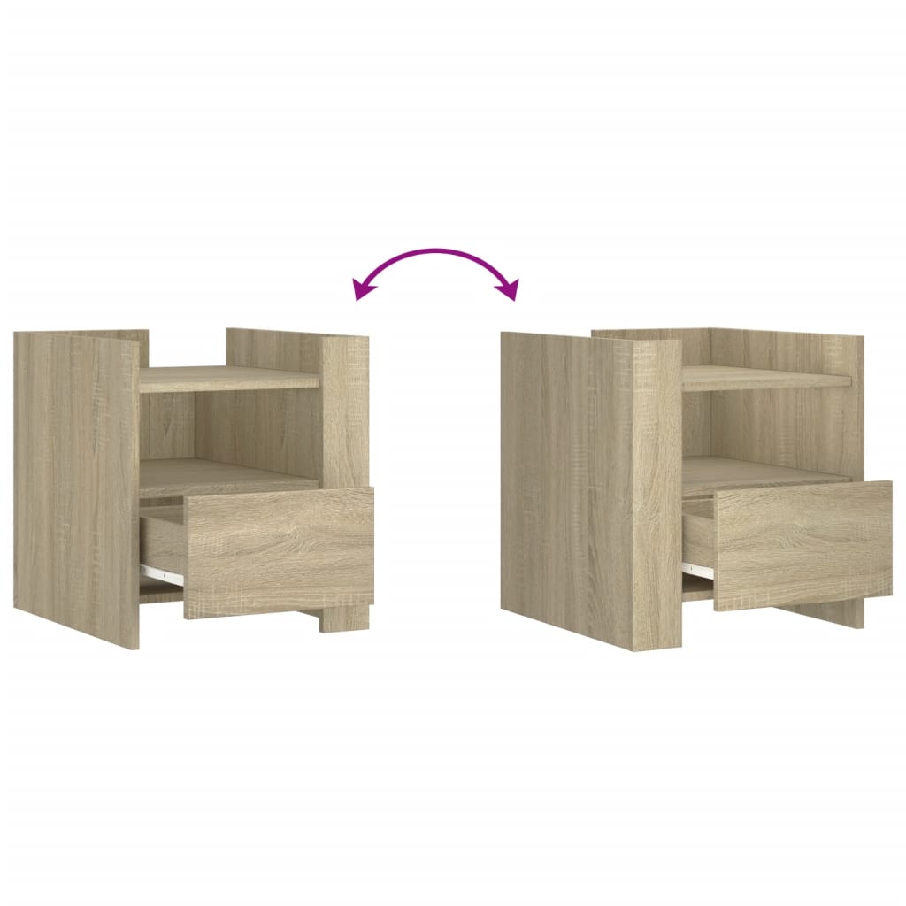 Sonoma Oak Bedside Cabinet 45x50x50 cm - Engineered Wood