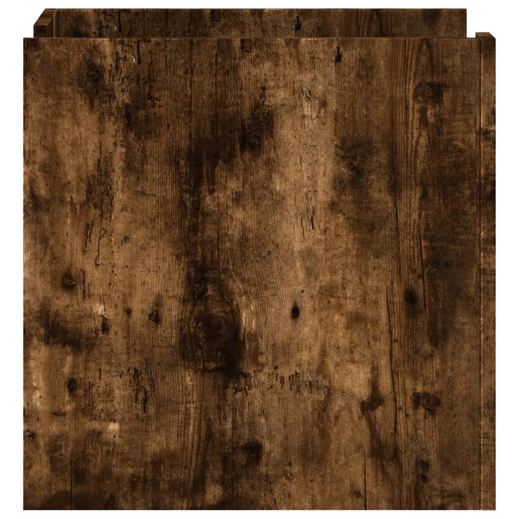 Smoked Oak Bedside Cabinet - 45x50x50 cm, Engineered Wood