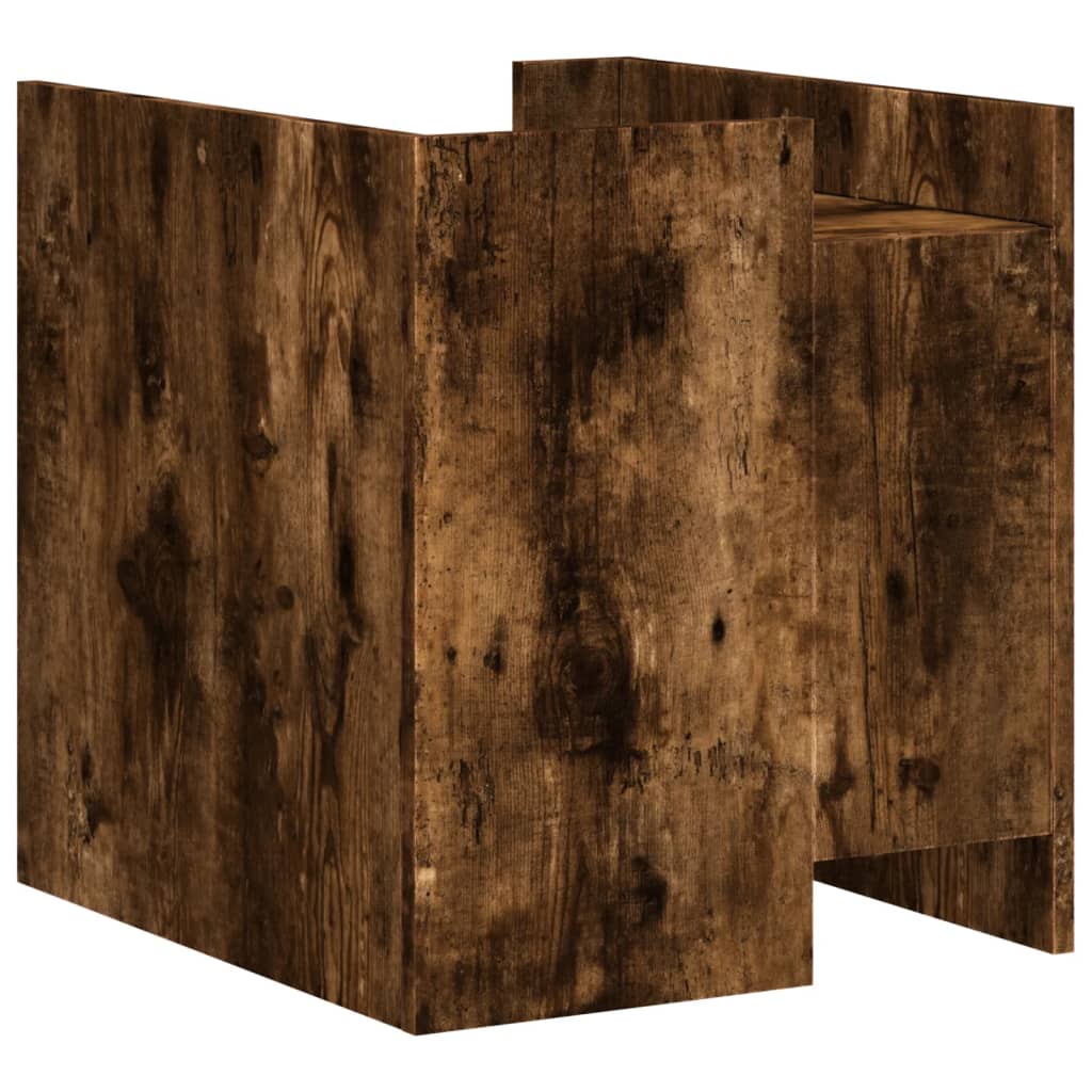 Smoked Oak Bedside Cabinet - 45x50x50 cm, Engineered Wood