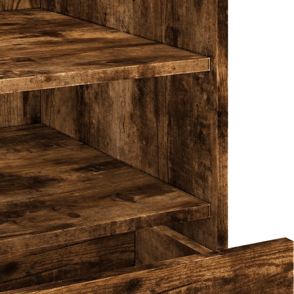 Smoked Oak Bedside Cabinet - 45x50x50 cm, Engineered Wood