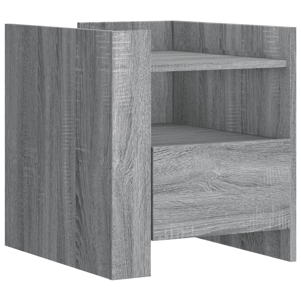Grey Sonoma Bedside Cabinet, 45x50x50cm, Engineered Wood