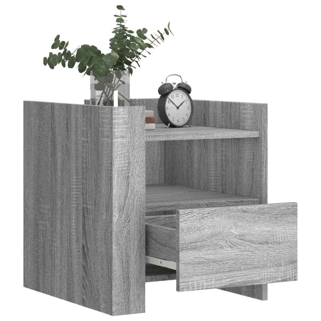 Grey Sonoma Bedside Cabinet, 45x50x50cm, Engineered Wood