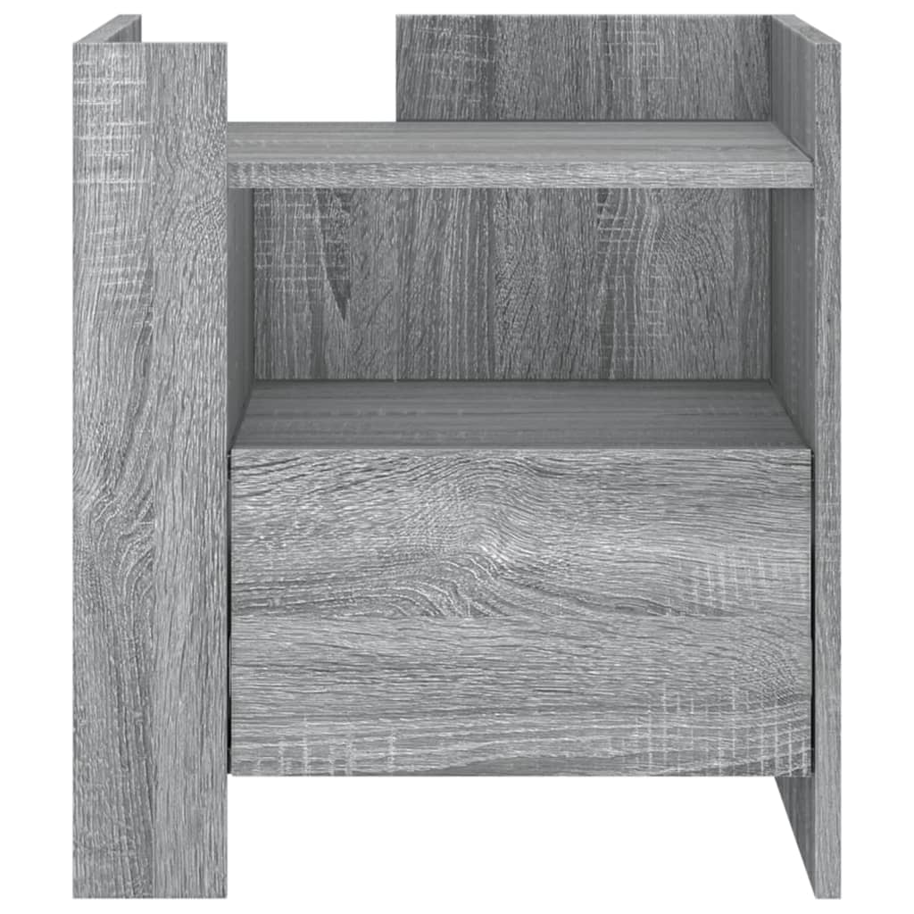 Grey Sonoma Bedside Cabinet, 45x50x50cm, Engineered Wood