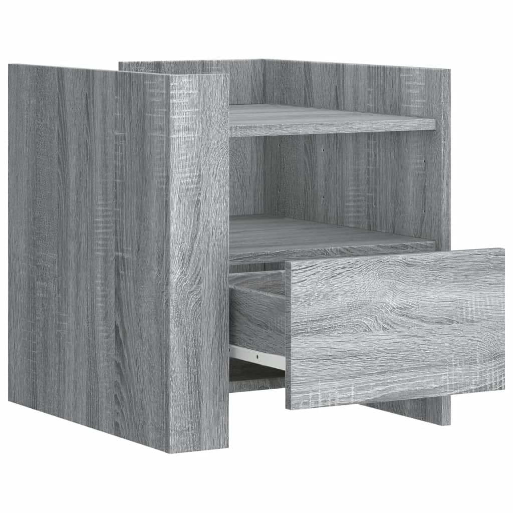 Grey Sonoma Bedside Cabinet, 45x50x50cm, Engineered Wood
