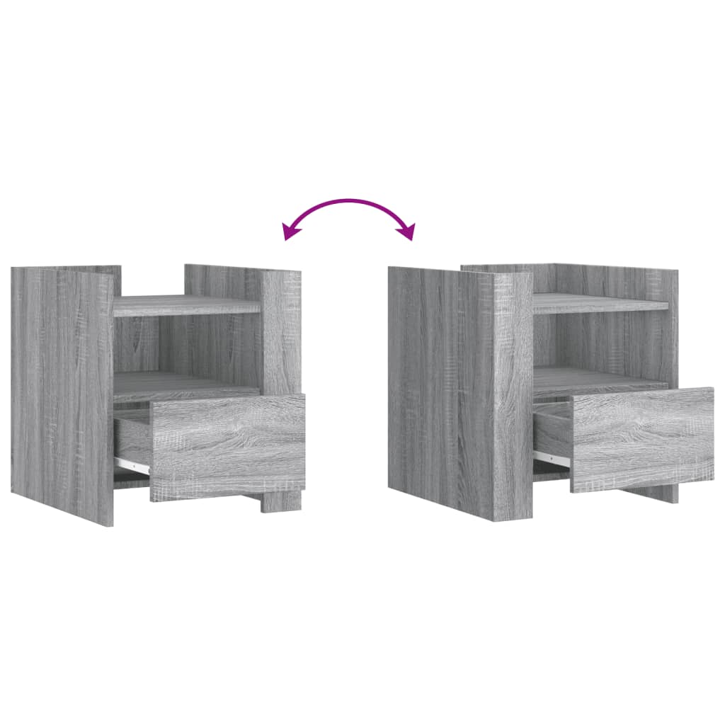 Grey Sonoma Bedside Cabinet, 45x50x50cm, Engineered Wood