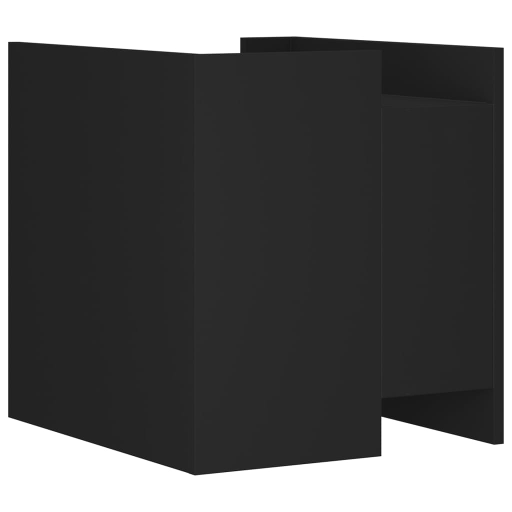 Black Engineered Wood Bedside Cabinet 45x50x50 cm
