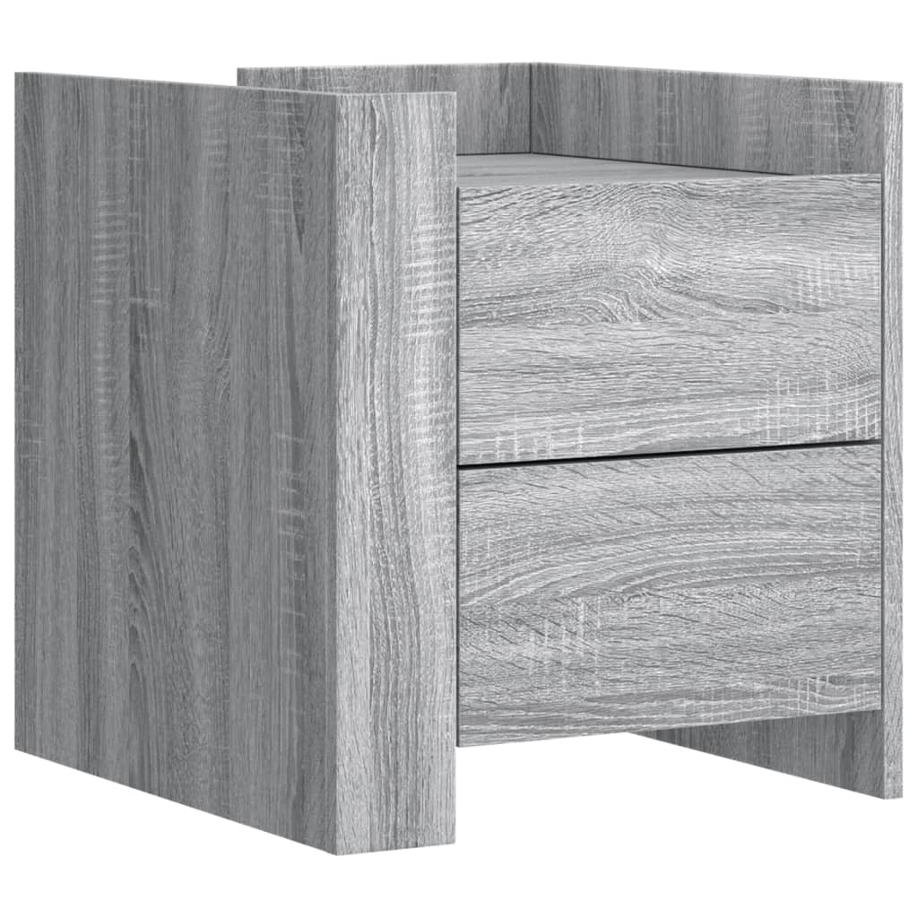 Grey Sonoma Bedside Cabinet 45x50x50cm - Engineered Wood