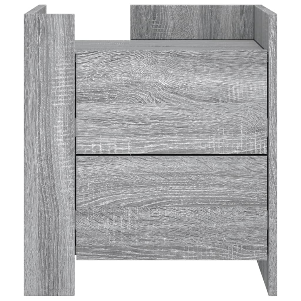 Grey Sonoma Bedside Cabinet 45x50x50cm - Engineered Wood