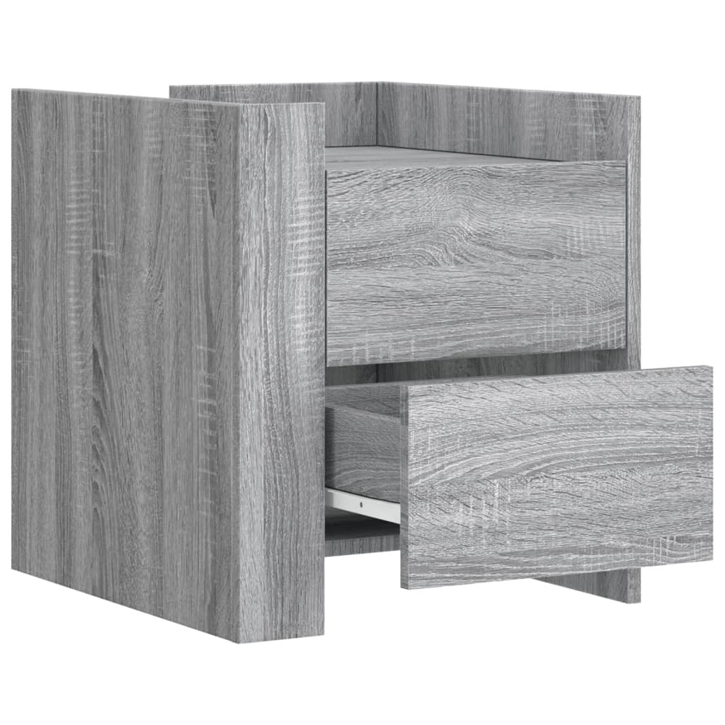 Grey Sonoma Bedside Cabinet 45x50x50cm - Engineered Wood