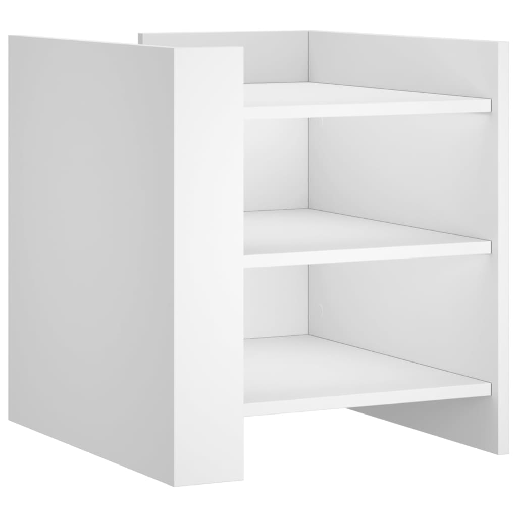 White Bedside Cabinet, 45x50x50 cm, Engineered Wood Furniture