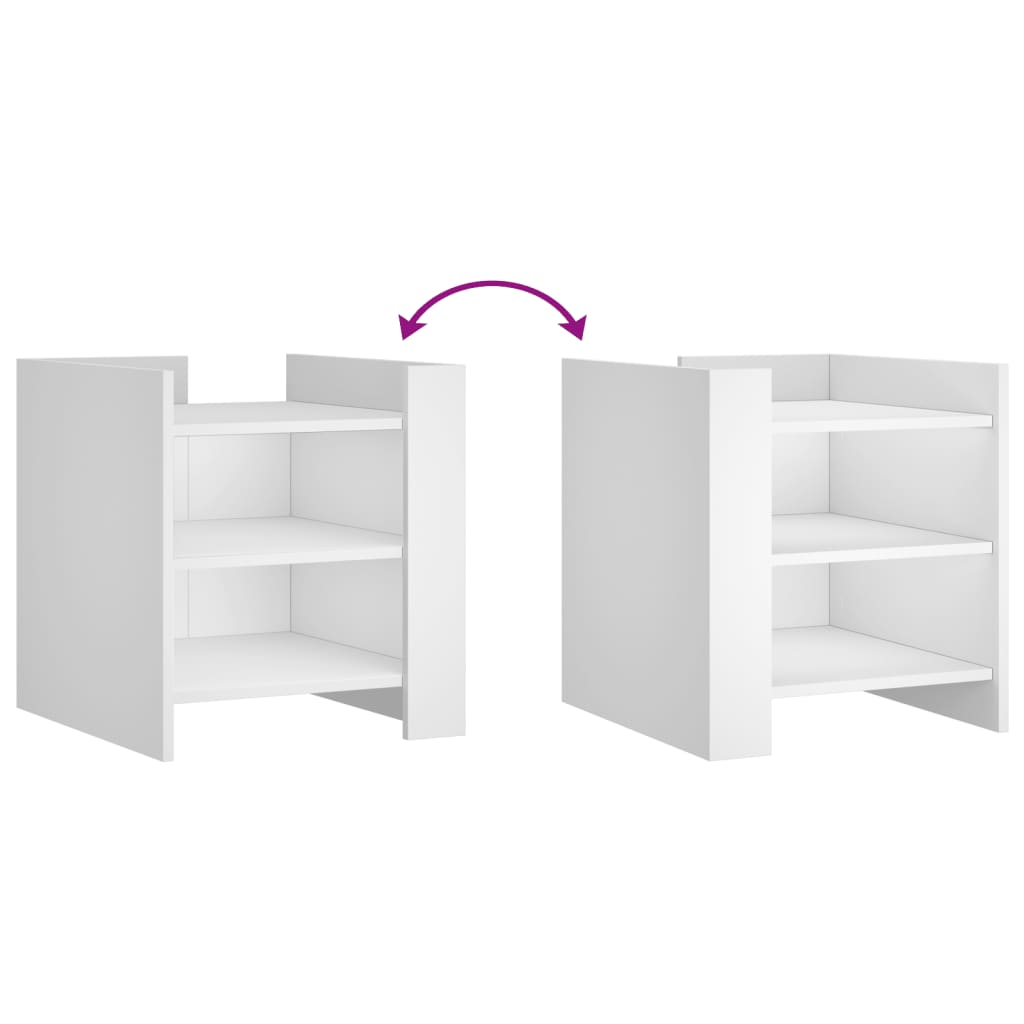 White Bedside Cabinet, 45x50x50 cm, Engineered Wood Furniture