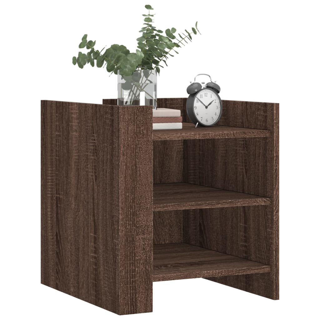 Brown Oak Bedside Cabinet 45x50x50 cm - Engineered Wood