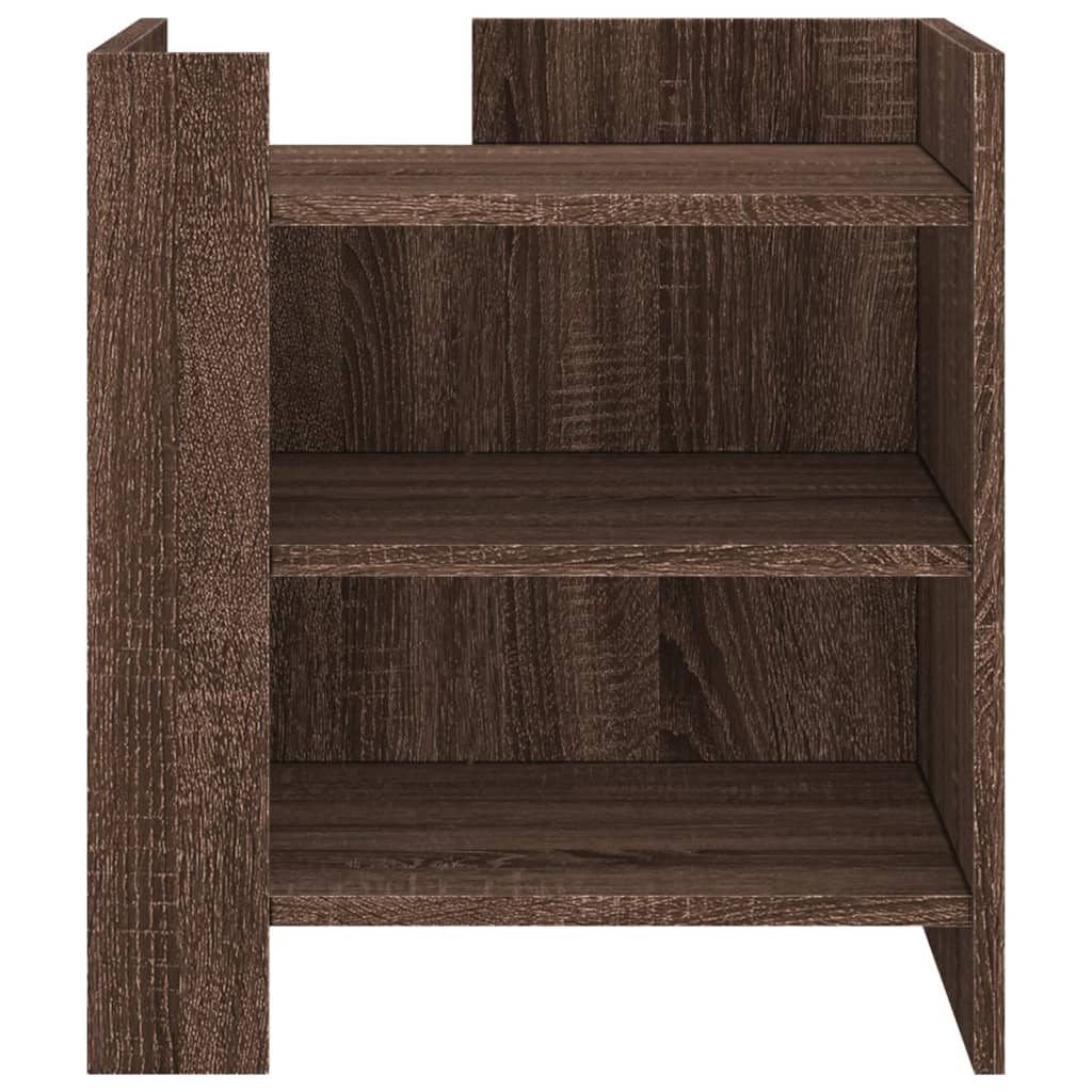 Brown Oak Bedside Cabinet 45x50x50 cm - Engineered Wood