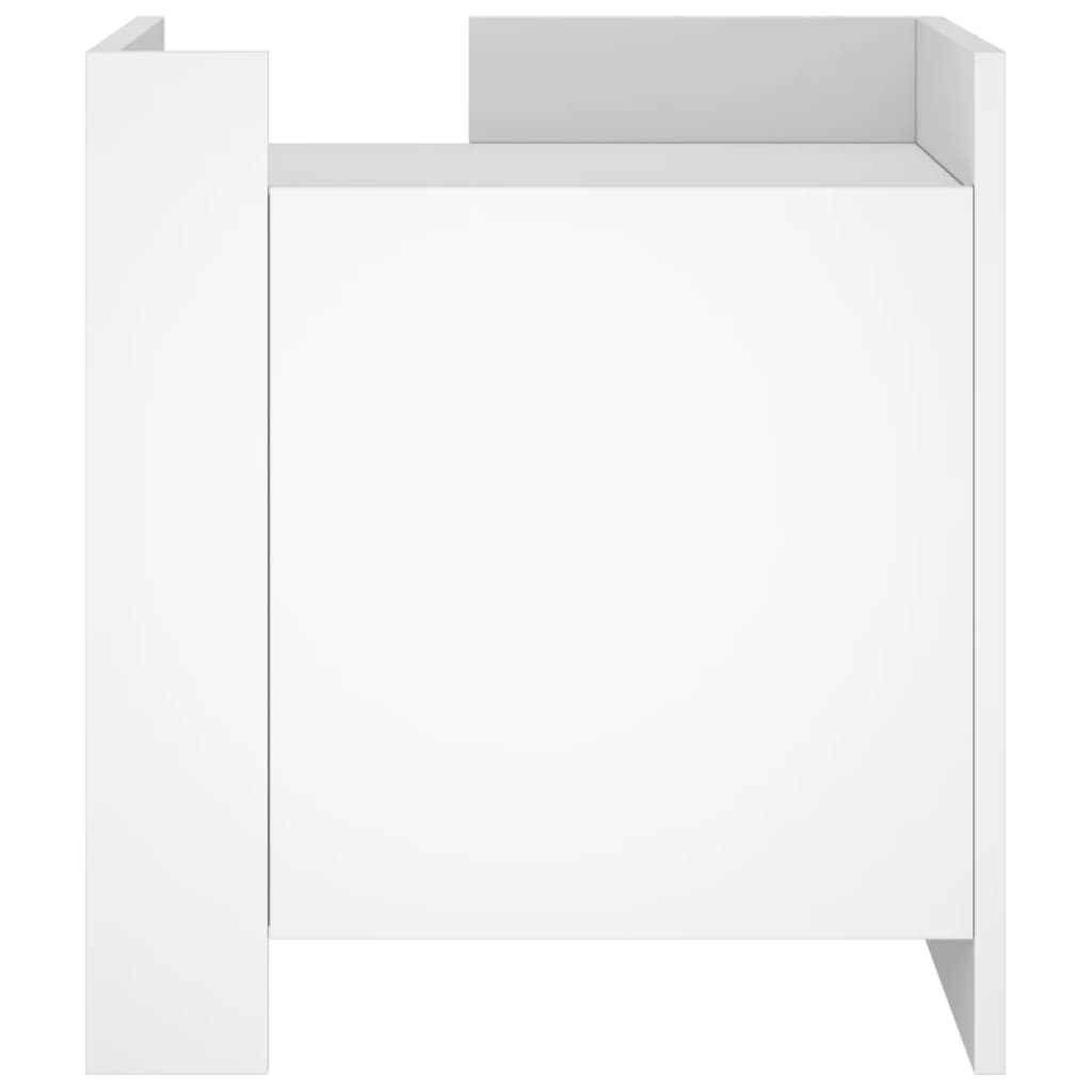 Sleek White Bedside Cabinet 45x50x50 cm - Engineered Wood Design