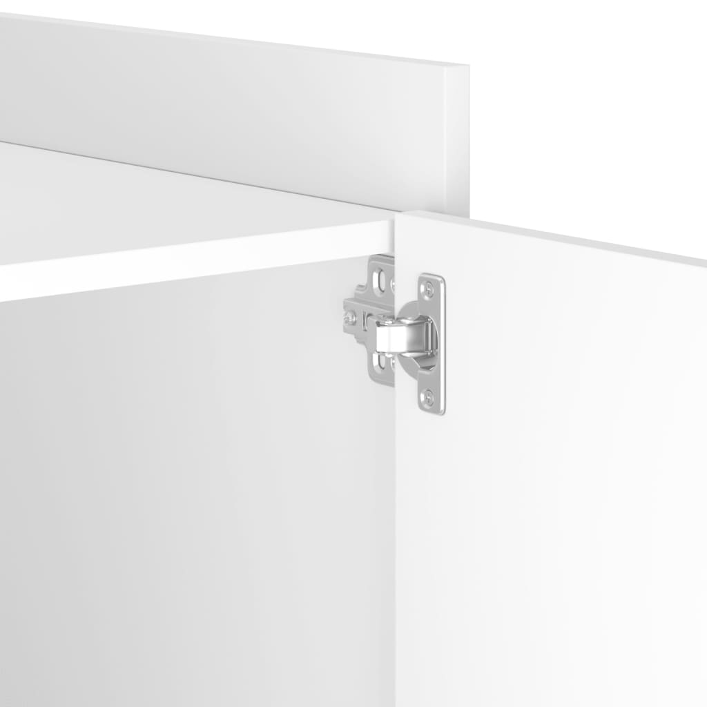 Sleek White Bedside Cabinet 45x50x50 cm - Engineered Wood Design
