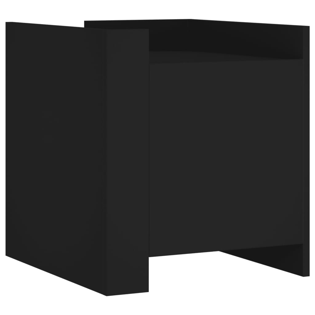 Sleek Black Bedside Cabinet 45x50x50 cm - Durable Engineered Wood