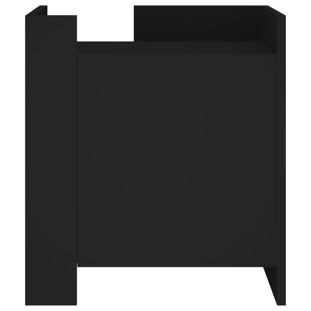 Sleek Black Bedside Cabinet 45x50x50 cm - Durable Engineered Wood