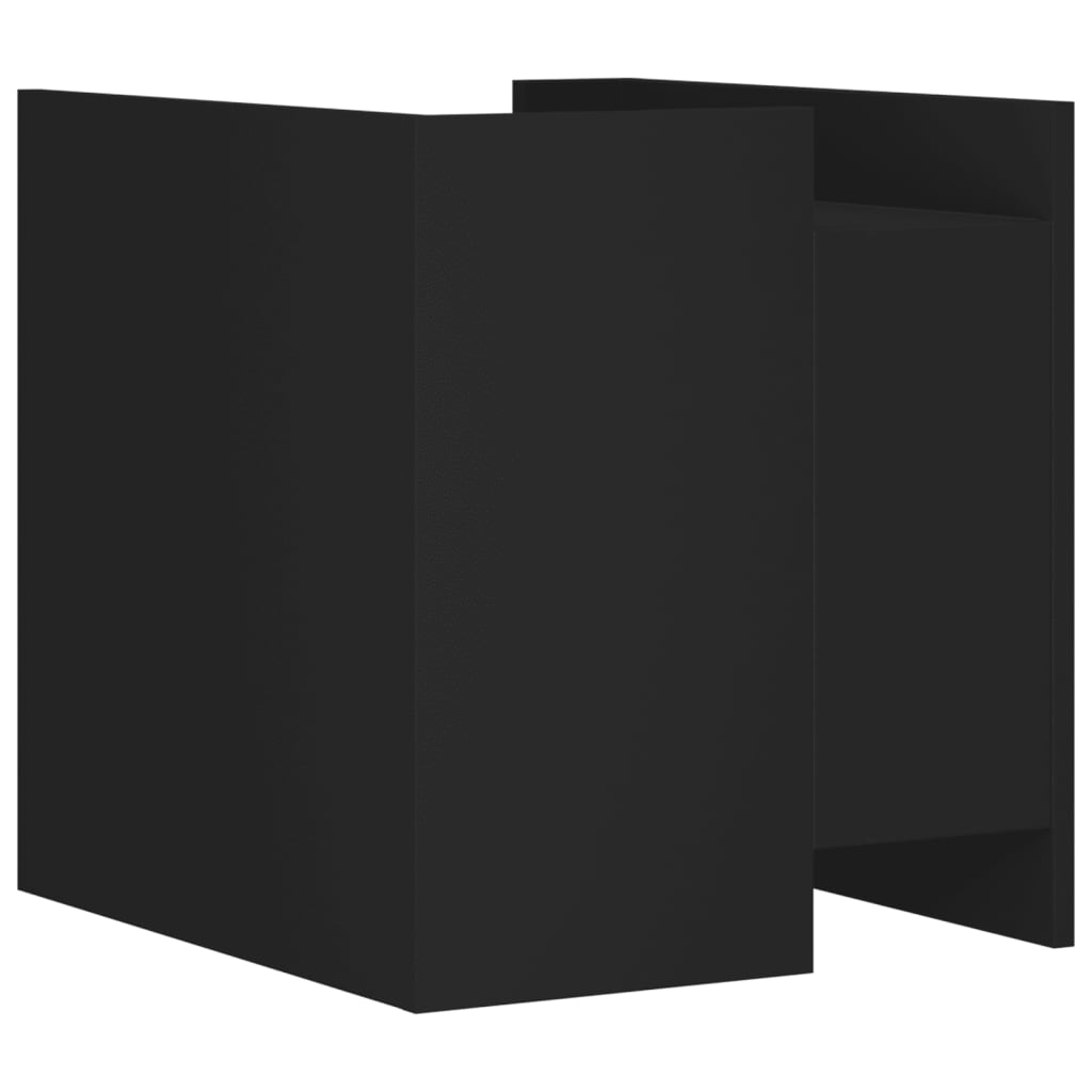 Sleek Black Bedside Cabinet 45x50x50 cm - Durable Engineered Wood