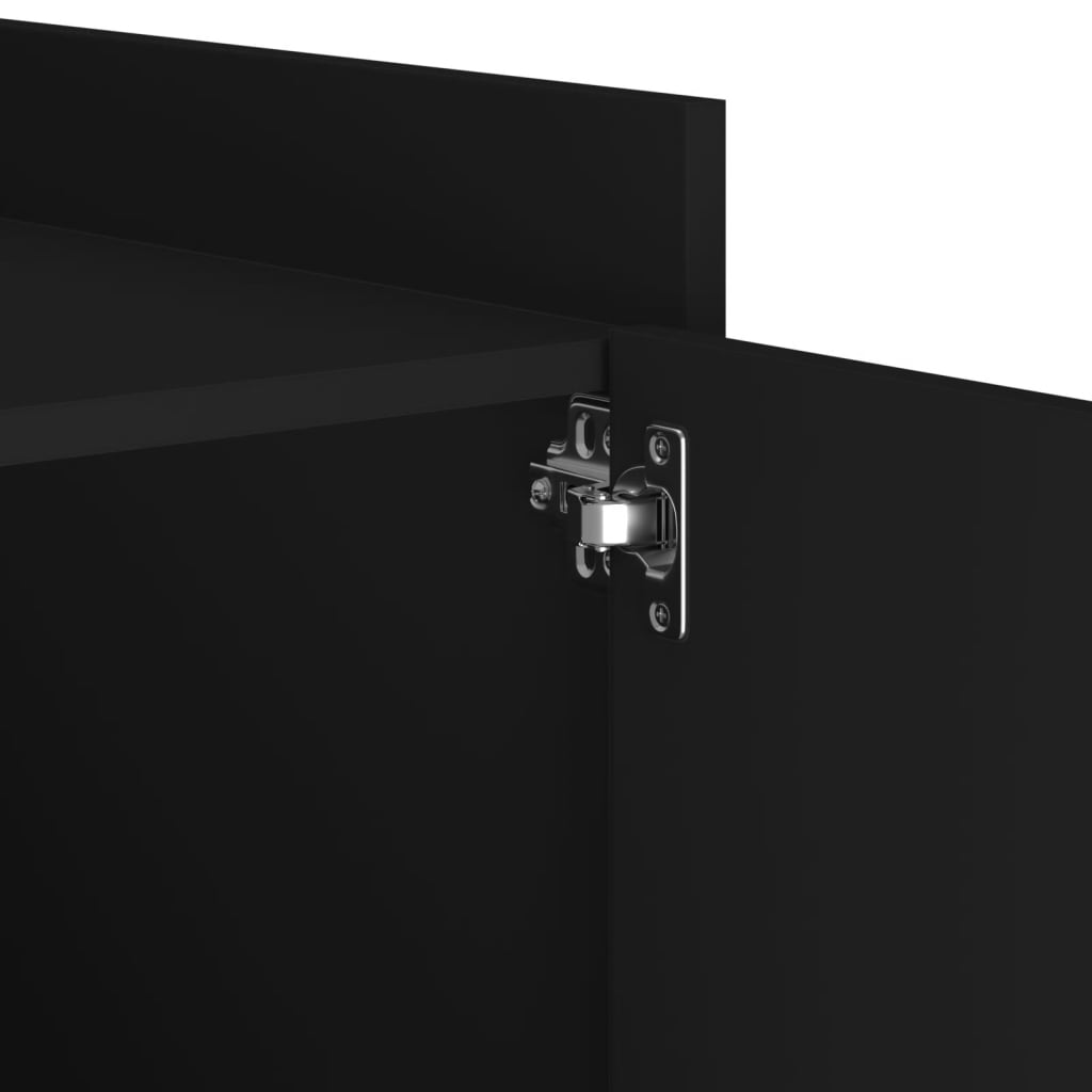 Sleek Black Bedside Cabinet 45x50x50 cm - Durable Engineered Wood