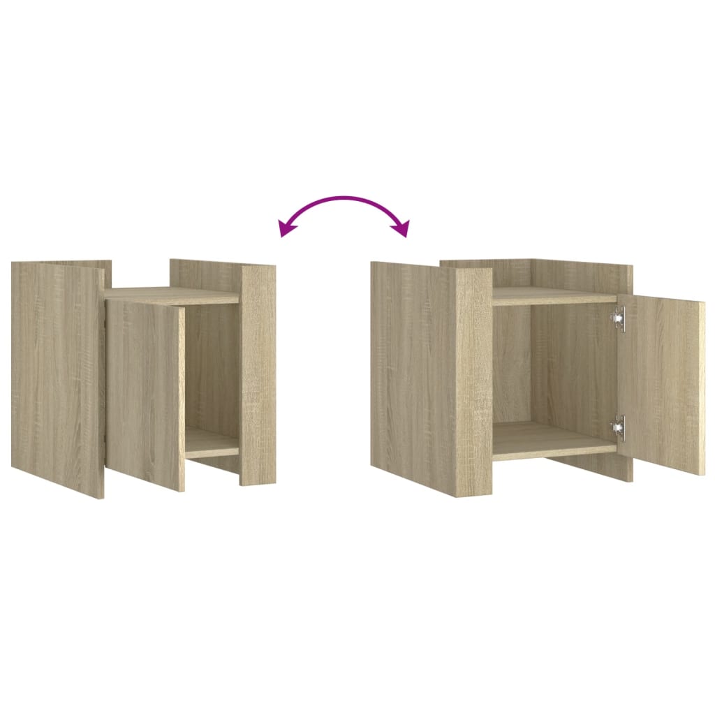 Sonoma Oak Bedside Cabinet 45x50x50 cm - Engineered Wood