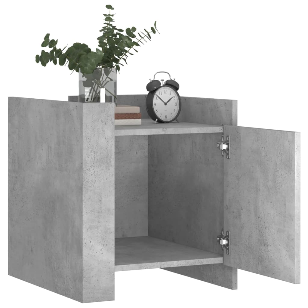 Concrete Grey Bedside Cabinet, 45x50x50 cm, Engineered Wood
