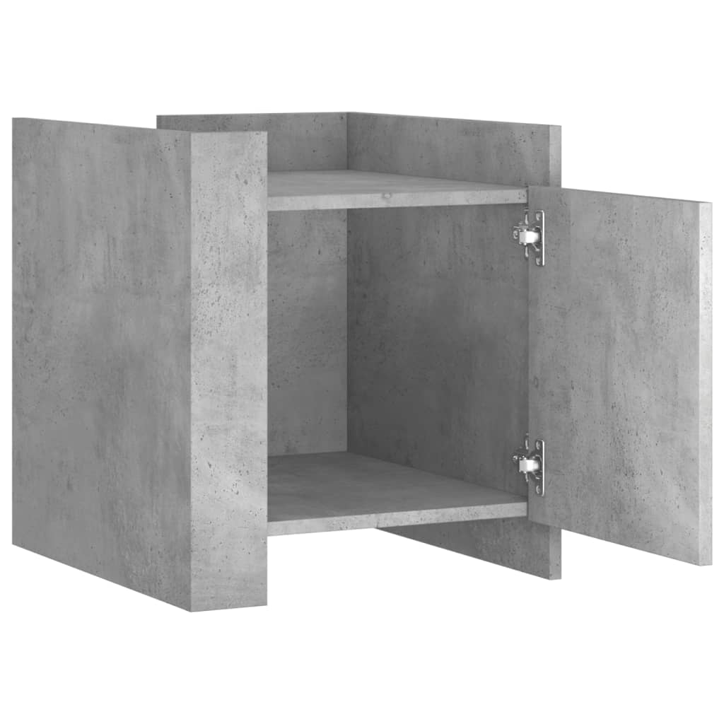 Concrete Grey Bedside Cabinet, 45x50x50 cm, Engineered Wood