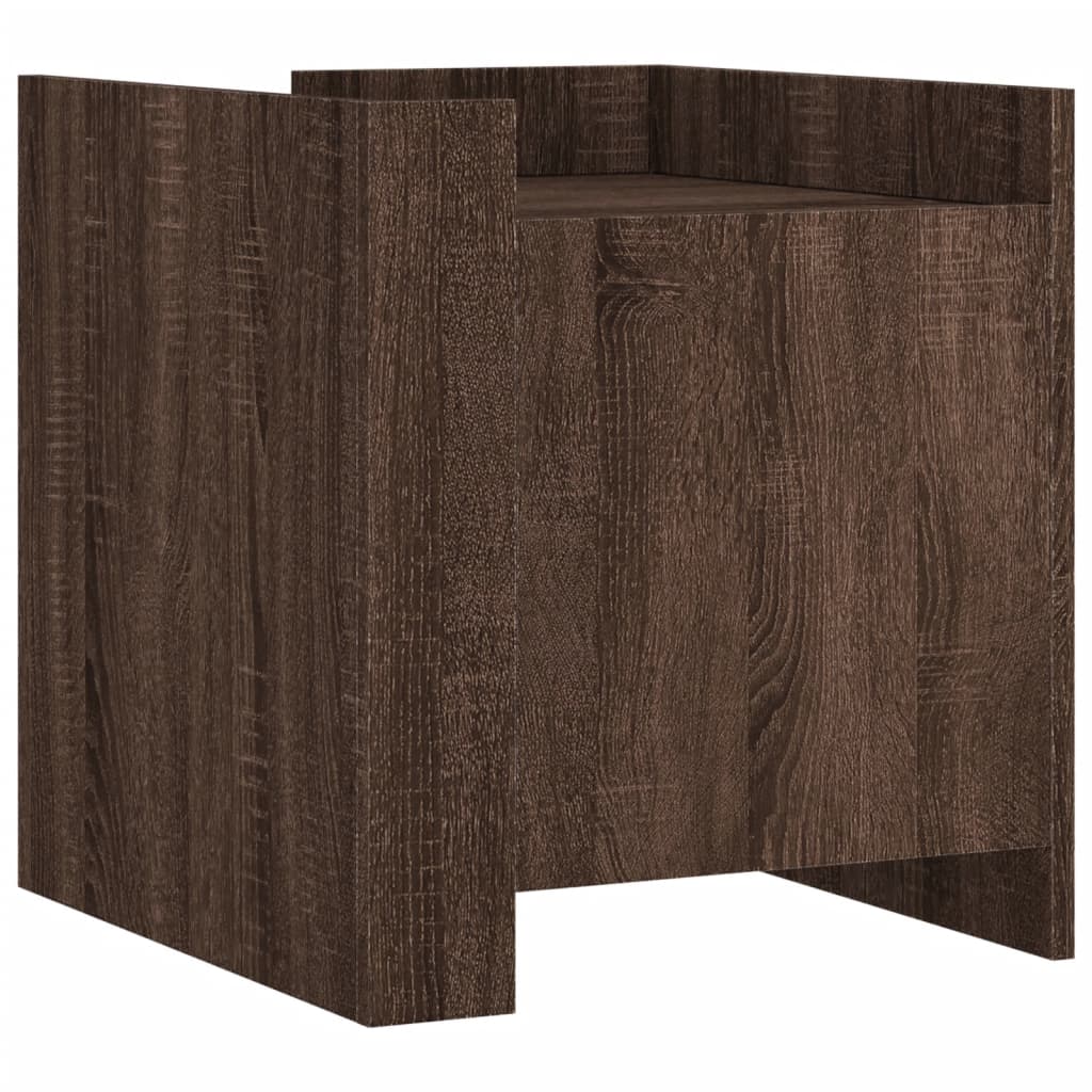 Brown Oak Bedside Cabinet 45x50x50 cm - Stylish Engineered Wood