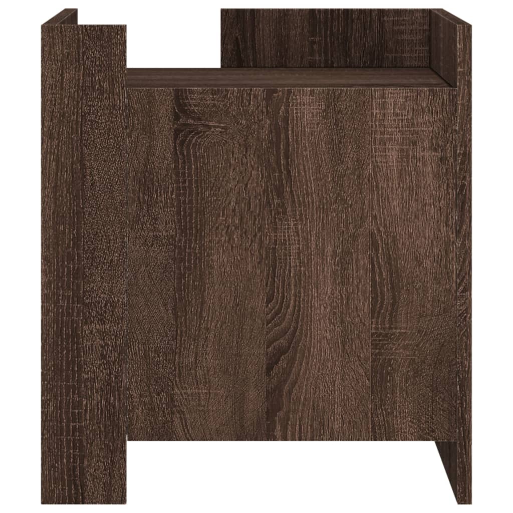 Brown Oak Bedside Cabinet 45x50x50 cm - Stylish Engineered Wood