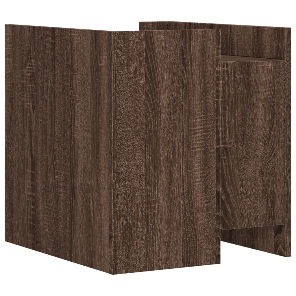 Brown Oak Bedside Cabinet 45x50x50 cm - Stylish Engineered Wood