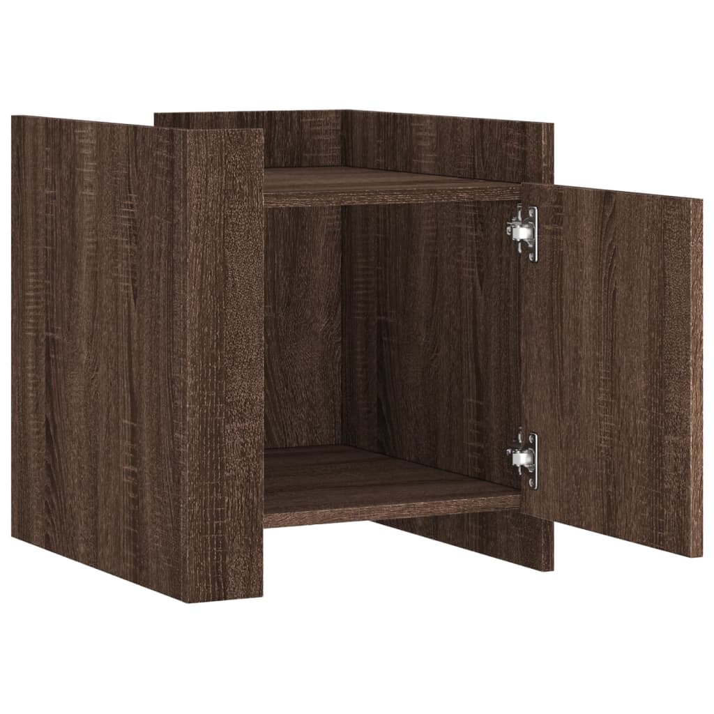 Brown Oak Bedside Cabinet 45x50x50 cm - Stylish Engineered Wood