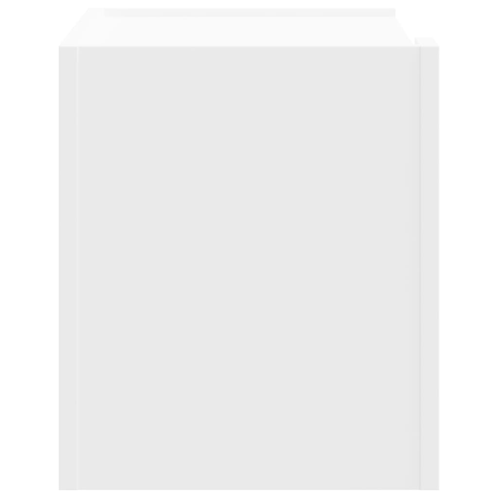 Sleek White Wall-Mounted Bedside Cabinet - 45x30x35 cm