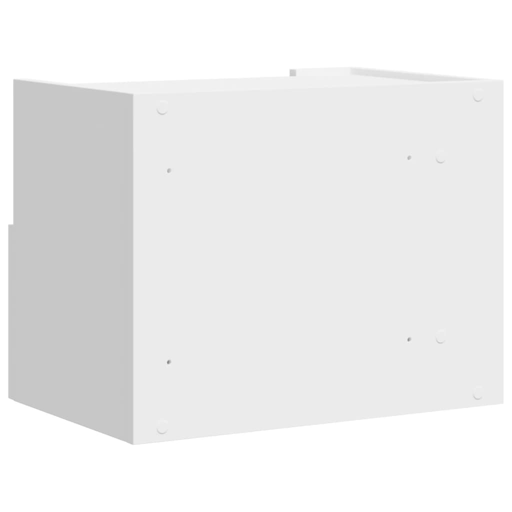 Sleek White Wall-Mounted Bedside Cabinet - 45x30x35 cm
