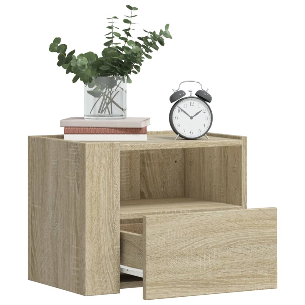 Sonoma Oak Wall-Mounted Bedside Cabinet 45x30x35 cm - Stylish Storage