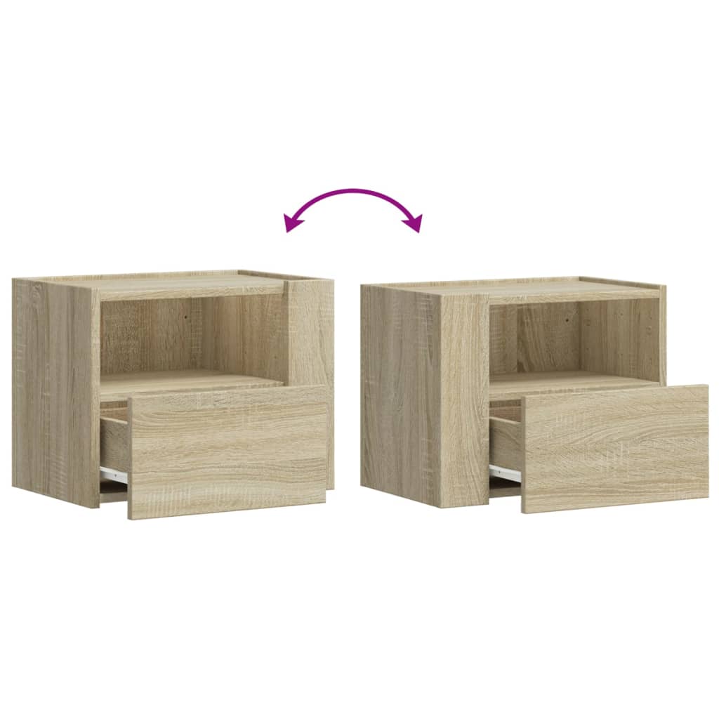 Sonoma Oak Wall-Mounted Bedside Cabinet 45x30x35 cm - Stylish Storage