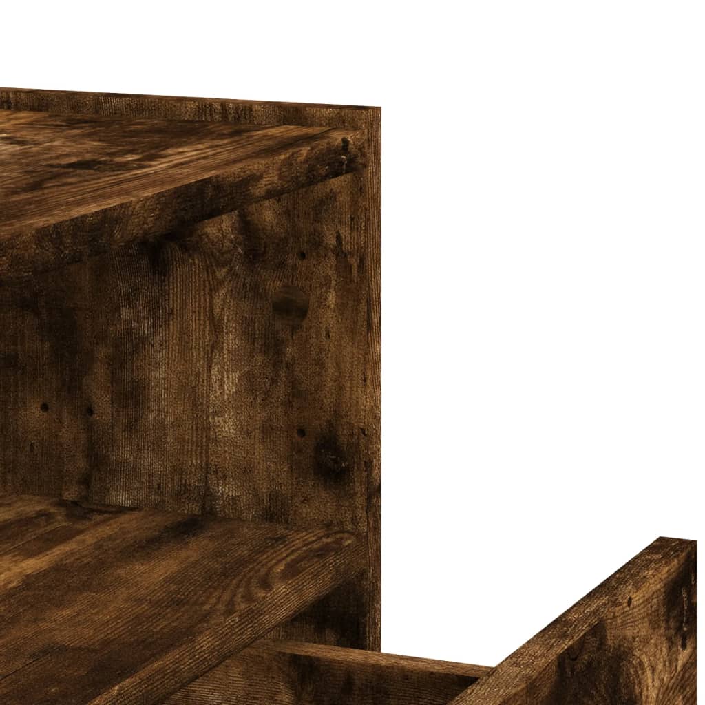 Smoked Oak Wall-Mounted Bedside Cabinet - 45x30x35 cm