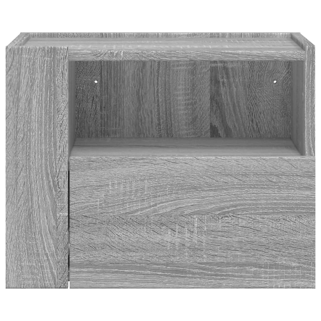 Grey Sonoma Wall-Mounted Bedside Cabinets, Set of 2 - 45x30x35 cm