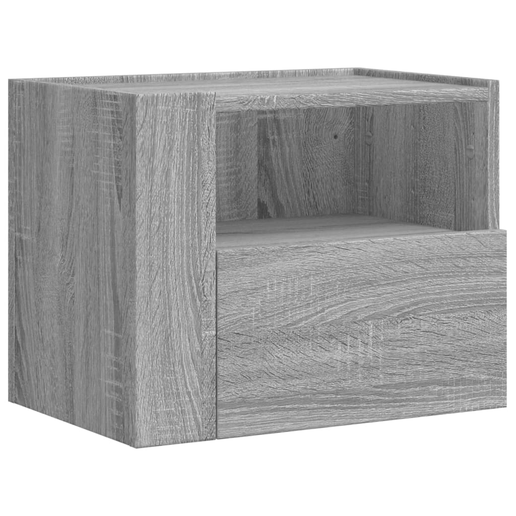 Grey Sonoma Wall-Mounted Bedside Cabinets, Set of 2 - 45x30x35 cm