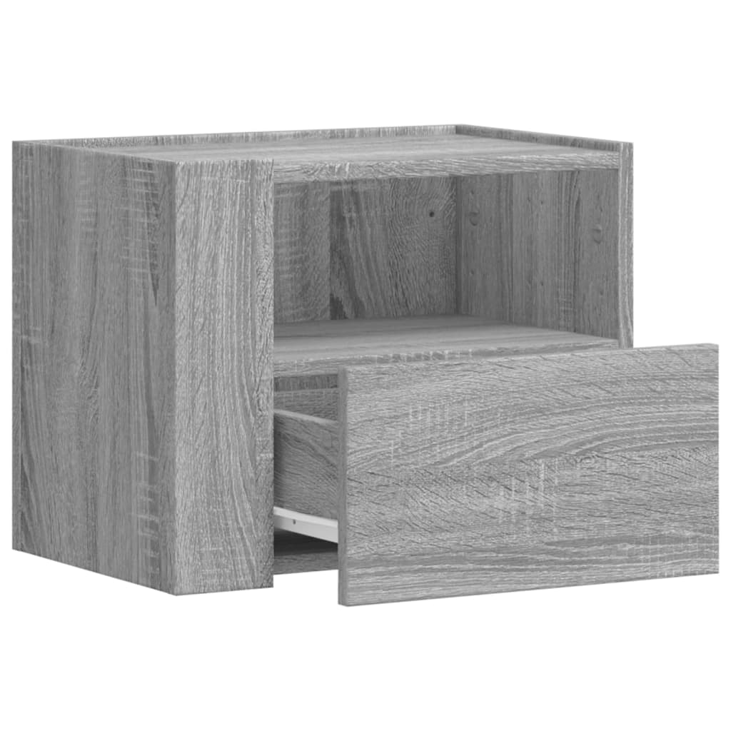 Grey Sonoma Wall-Mounted Bedside Cabinets, Set of 2 - 45x30x35 cm