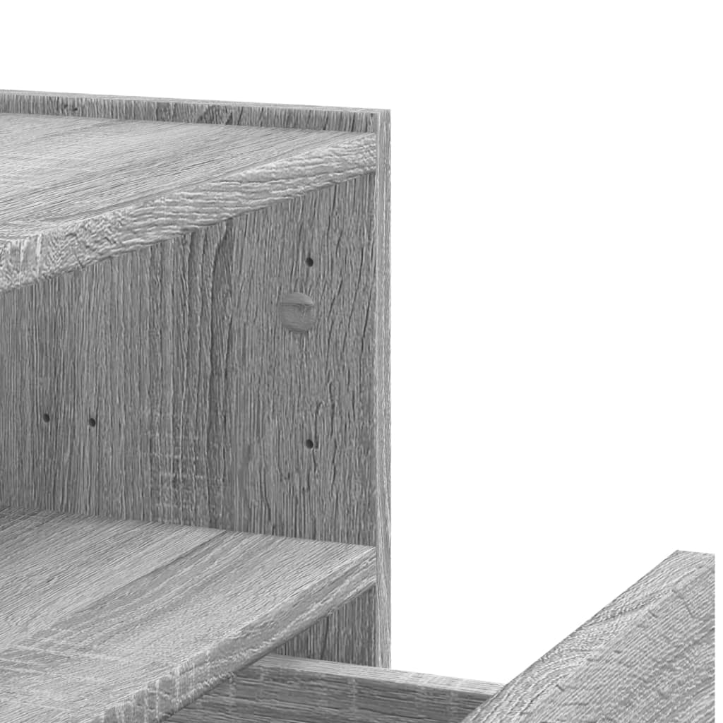 Grey Sonoma Wall-Mounted Bedside Cabinets, Set of 2 - 45x30x35 cm