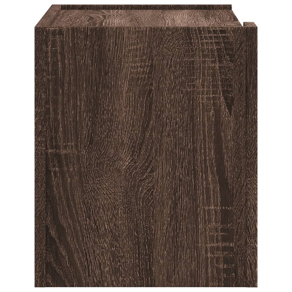Brown Oak Wall-Mounted Bedside Cabinet 45x30x35 cm - Stylish Storage