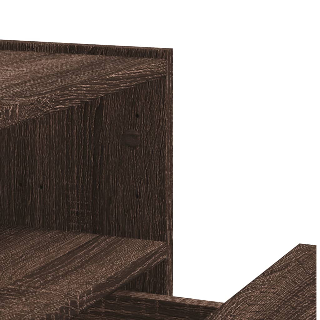Brown Oak Wall-Mounted Bedside Cabinet 45x30x35 cm - Stylish Storage