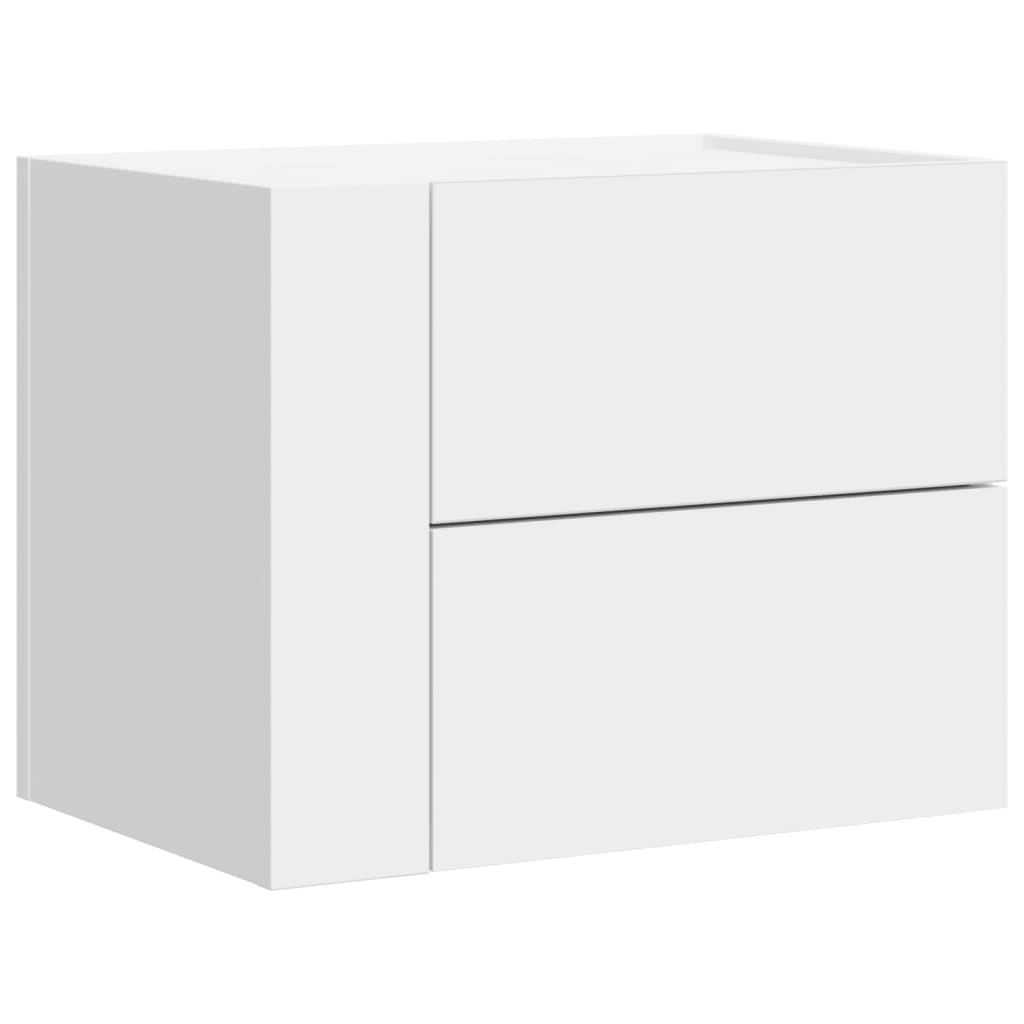 White Wall-Mounted Bedside Cabinet - Space-Saving 45x30x35 cm
