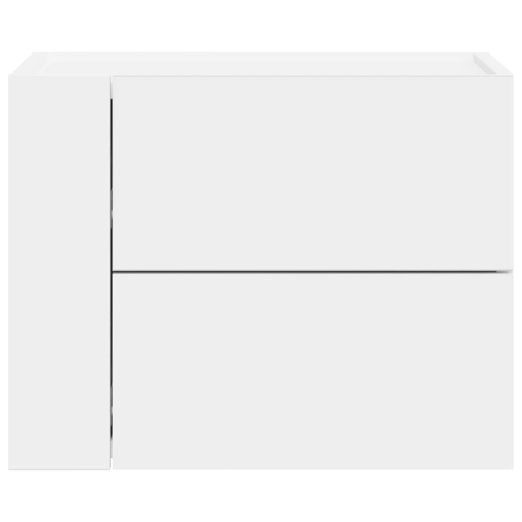 White Wall-Mounted Bedside Cabinet - Space-Saving 45x30x35 cm