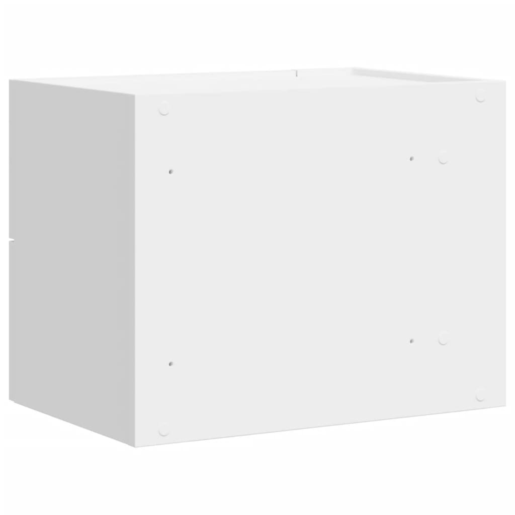 White Wall-Mounted Bedside Cabinet - Space-Saving 45x30x35 cm